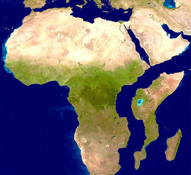 Takhle nějak bude vypadat Afrika za 10 milionů let.