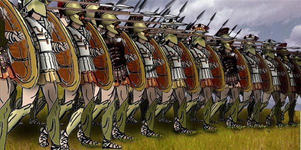 Řecká bojová formace na základě zdrojů z projektu Perseus.